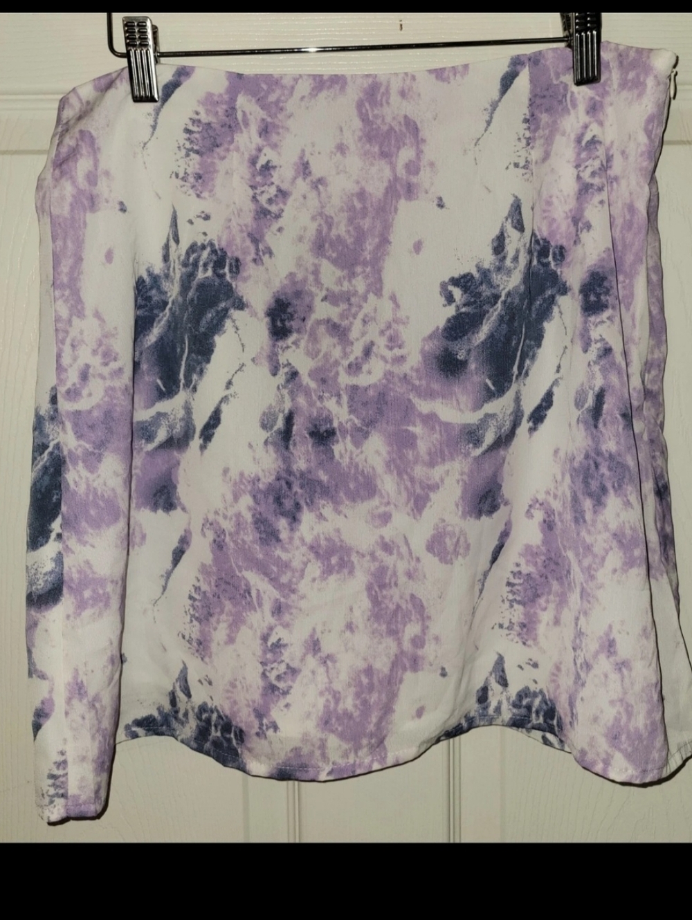 Nasty Gal High Rise Purple White Tie Dye Mini Skirt 10 Lined Beach Party NWT